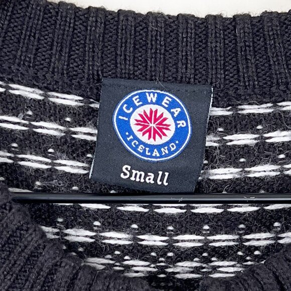 Vintage Icelandic Wool Fair Isle Knit Cardigan Sweater Fisherman Scandinavian - Picture 2 of 6